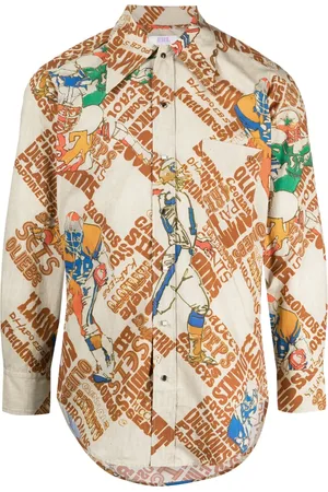 ERL Chemise en coton à imprimé graphique