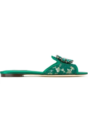 Dolce & Gabbana Sandales en dentelle à détail de cristaux