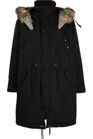 Kenzo Manteau à capuche bordée de fourrure artificielle