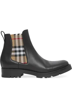 Burberry Bottines chelsea à empiècement à carreaux