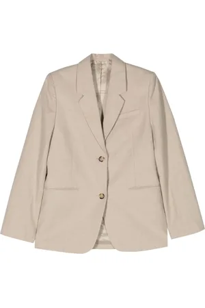 Totême Blazer en lin à simple boutonnage