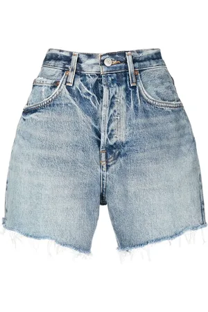 AGOLDE Short Riley en jean à bords francs