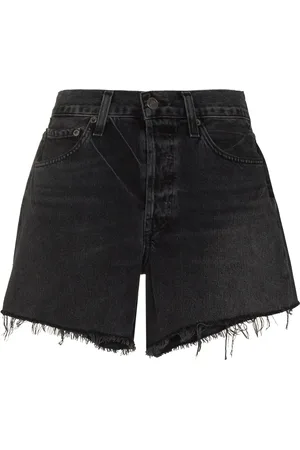AGOLDE Short Parker en jean à finitions effilochées