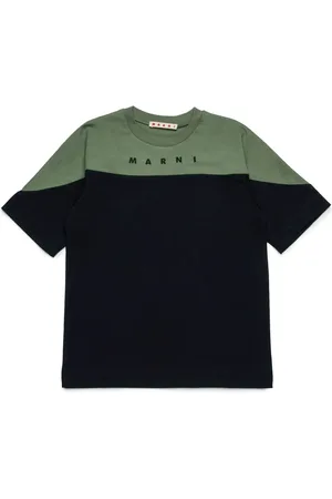 Marni T-shirt bicolore à logo imprimé