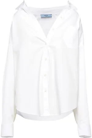 Prada Chemise en popeline à logo brodé