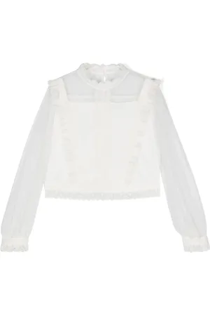 Amaya Blouse en résille bordée de dentelle