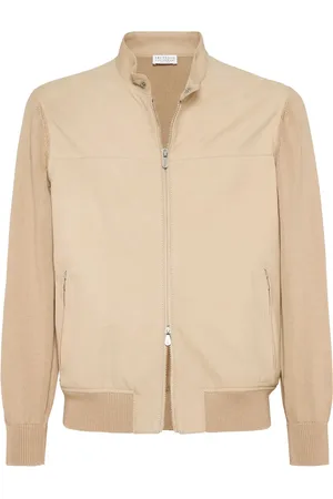 Brunello Cucinelli Veste en cuir à empiècements