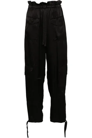 Ganni Pantalon en satin à poches cargo