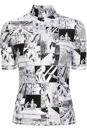 COPERNI T-shirt imprimé à col cheminée