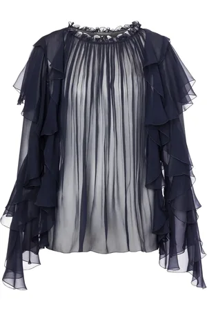 Alberta Ferretti Blouse en soie à volants