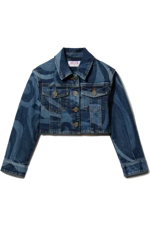 PUCCI Junior Veste en jean à imprimé Marmo