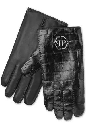 Philipp Plein Gants à effet peau de crocodile