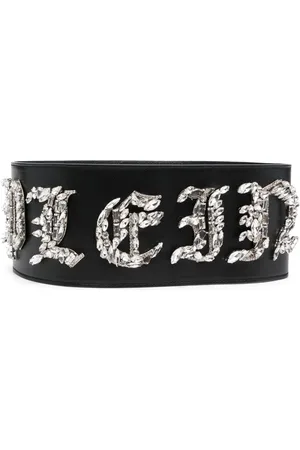 Philipp Plein Ceinture en cuir à plaque logo