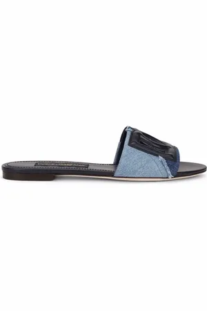 Dolce & Gabbana Sandales en jean patchwork à logo DG