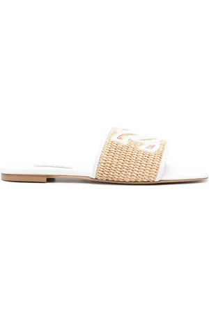 Casadei Claquettes Prado en raphia tressé