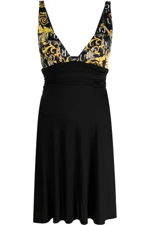 VERSACE Robe courte à logo imprimé