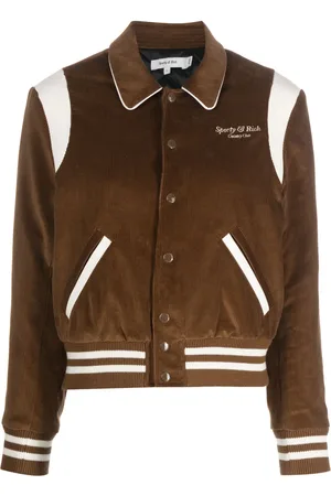 Sporty & Rich Veste bomber côtelée à logo brodé