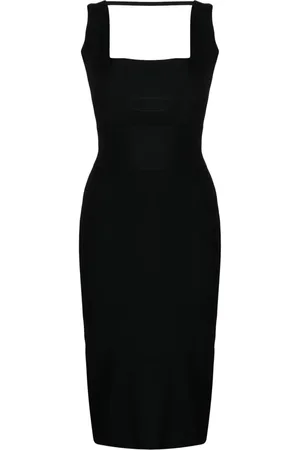 Boyarovskaya Robe mi-longue en maille à encolure carrée