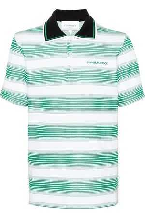 Casablanca Polo rayé à logo brodé