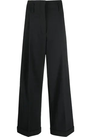 Serafini Pantalon ample plissé à taille haute