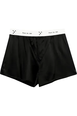 FLEUR DU MAL Boxer en soie à bande logo