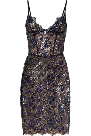 Dsquared2 Robe-corset à dentelle fleurie