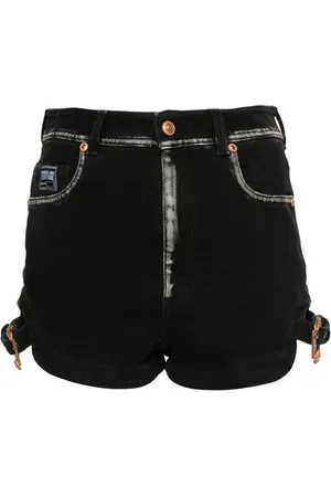 VERSACE Short en jean à logo gravé