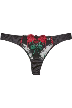 FLEUR DU MAL String Vampire Rose à broderies