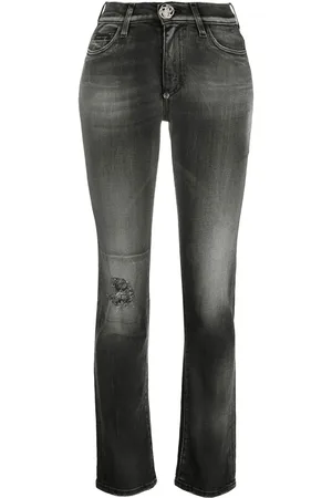 Philipp Plein Jean à plaque logo