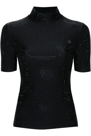 COPERNI T-shirt à col montant orné de cristaux