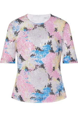 ROSETTA GETTY Chemise ornée de sequins à imprimé floral