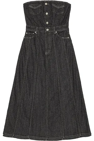 Ganni Robe en jean Fluffy à coupe mi-longue