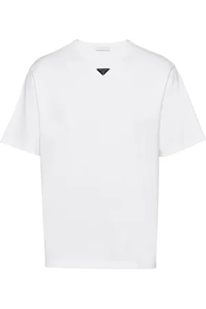 Prada T-shirt en coton à logo triangle