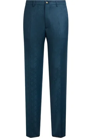 Etro Pantalon en laine à coupe droite