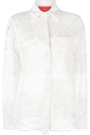 La DoubleJ Chemise boutonnée Boy à dentelle brodée