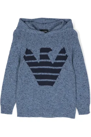 Emporio Armani Hoodie à motif aigle en intarsia