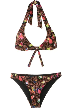 AMIR SLAMA Bikini imprimé à bonnets triangles