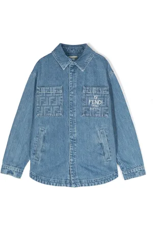 Fendi Veste en jean à logo brodé