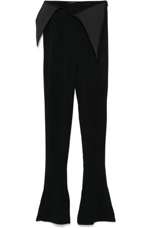 MUGLER Pantalon évasé à taille satiné