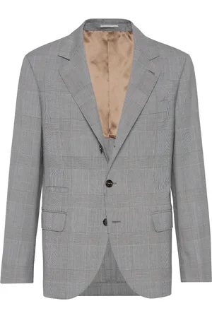 Brunello Cucinelli Blazer en laine vierge à carreaux