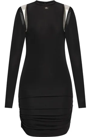 Dsquared2 Robe courte froncée à plaque logo