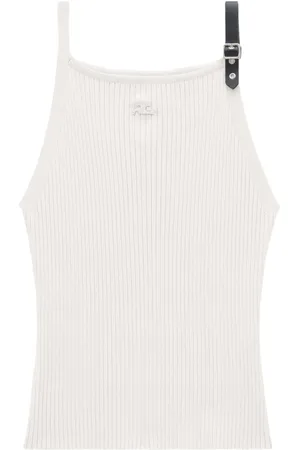 Courrèges Débardeur nervuré à détail de boucle