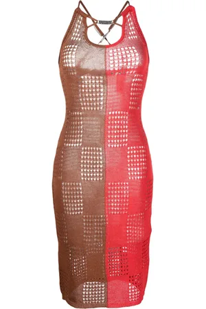 Andersson Bell Robe en maille ajourée à design bicolore
