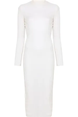 MUGLER Robe longue à effet de transparence