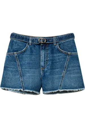 Twin-Set Short en jean Oval T à taille ceinturée