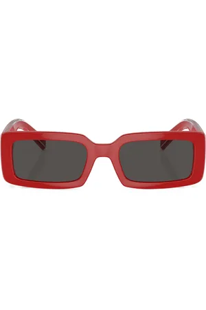 Dolce & Gabbana Lunettes de soleil rectangulaires à logo imprimé