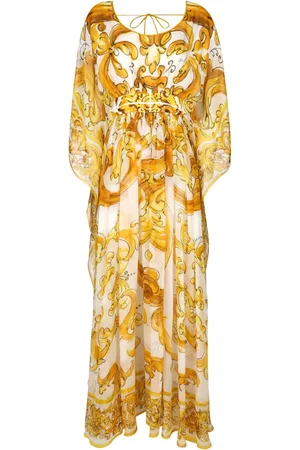 Dolce & Gabbana Robe en chiffon à imprimé Majolica
