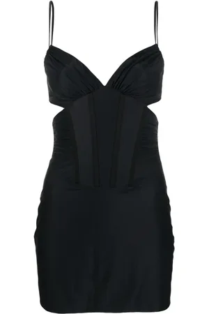 MISBHV Robe mi-longue à fines bretelles