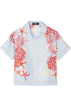 VERSACE Chemise à imprimé corail