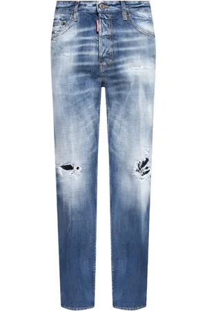 Dsquared2 Jean droit à effet usé